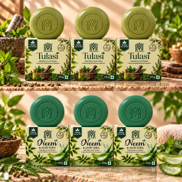 MDM_Herbals_Everyday_Wellness_with_Tulasi_&_Neem_Soaps_Pack_of_6_Soaps_|_Each_100g_