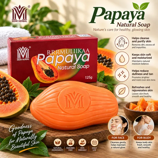 MDM_Manjistha_&_Papaya_Soap_Combo_Pack_of_6_|_3_Manjistha_+_3_Papaya_|_100g_Each_|_Premium_Bath_Soap_for_Face_&_Body
