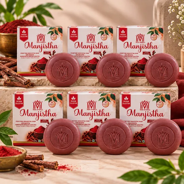 Mdm_Herbal_Manjistha_Soap_100G_X_6_Super_Saver_Pack_600G_Anti_Aging_Herbal_Bath_Bar_Reduces_Wrinkles_Fine_Lines_Dark_Spots