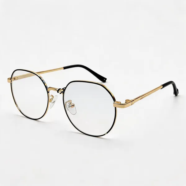 Gold_Metal_Eyeglasses_With_Clear_Lenses