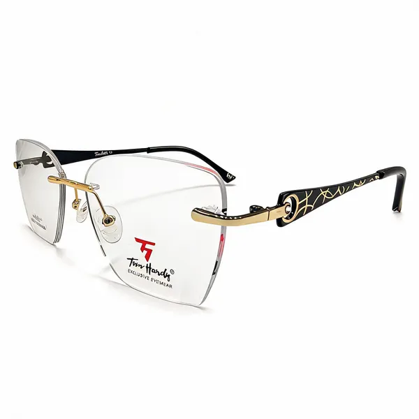 Rimless_Gold_And_Black_Eyeglasses