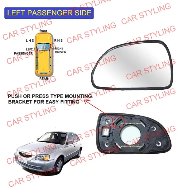 Accent_Viva_Orvm_Left_Passenger_Side_Mirror_Glass_With_Sub_Plate