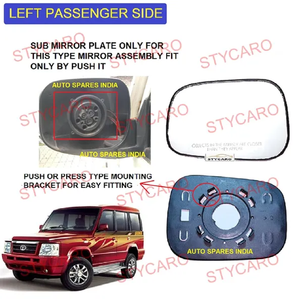 Tata_Sumo_Gold_Orvm_Left_Passenger_Side_Mirror_Glass_With_Sub_Plate