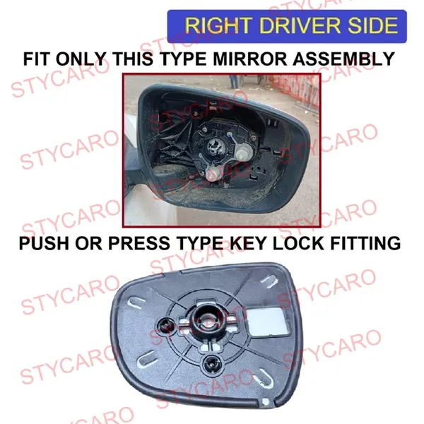 Ciaz_1st_Gen_Orvm_Right_Driver_Side_Mirror_Glass_With_Sub_Plate