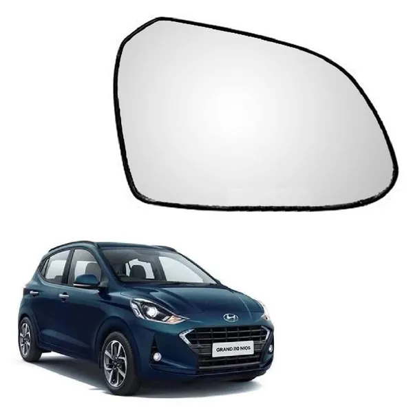 Grand_I10_Nios_Orvm_Right_Driver_Side_Mirror_Glass_With_Sub_Plate