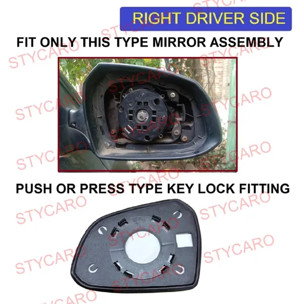 Grand_I10_Nios_Orvm_Right_Driver_Side_Mirror_Glass_With_Sub_Plate