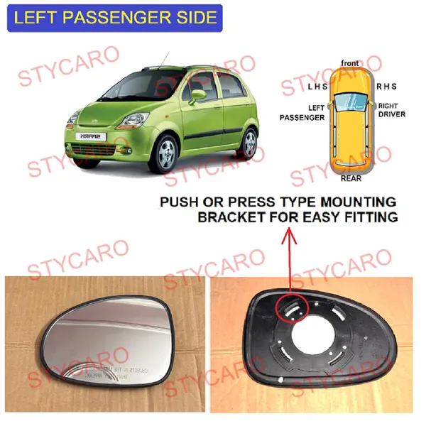 Spark_Orvm_Left_Passenger_Side_Mirror_Glass_With_Sub_Plate