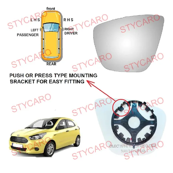 Figo_2nd_Gen_Size_2_Orvm_Left_Passenger_Side_Mirror_Glass_With_Sub_Plate