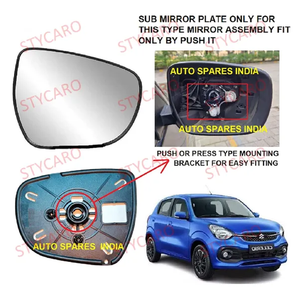 Celerio_2nd_Gen_Size_3_Orvm_Right_Driver_Side_Mirror_Glass_Sub_Plate