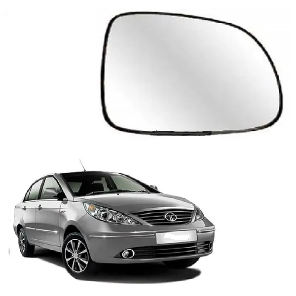 Indigo_Manza_Orvm_Right_Driver_Side_Mirror_Glass_With_Sub_Plate