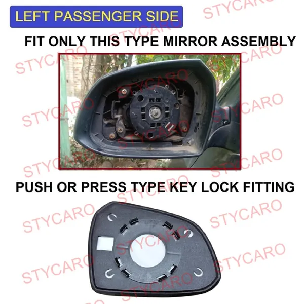 Xcent_Orvm_Left_Passenger_Side_Mirror_Glass_With_Sub_Plate