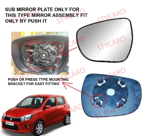 Celerio_Ist_Gen_Size_2_Orvm_Left_Passenger_Side_Mirror_Glass_Sub_Plate