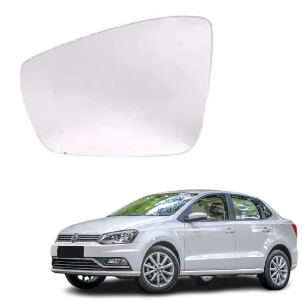 Vw_Ameo_Orvm_Left_Passenger_Side_Mirror_Glass_With_Sub_Plate