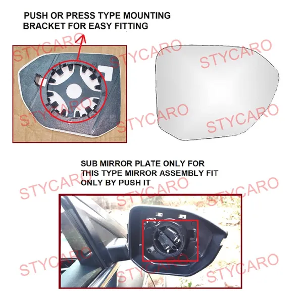 Mg_Hector_Orvm_Right_Driver_Side_Mirror_Glass_With_Sub_Plate