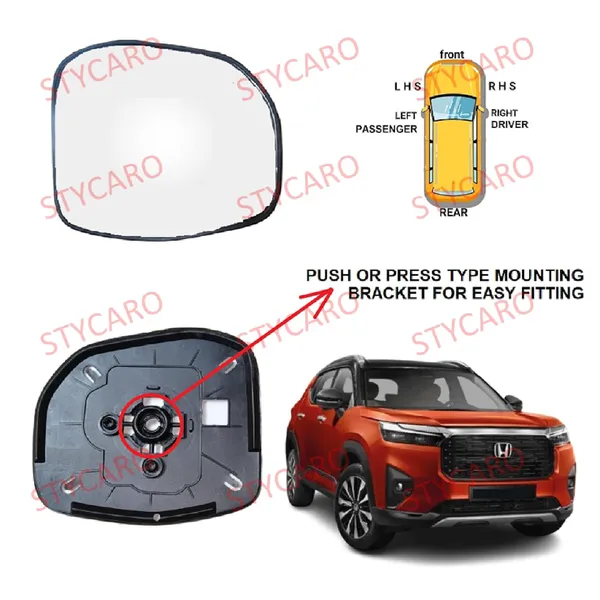 Handa_Elevate_Orvm_Right_Driver_Side_Mirror_Glass_With_Sub_Plate