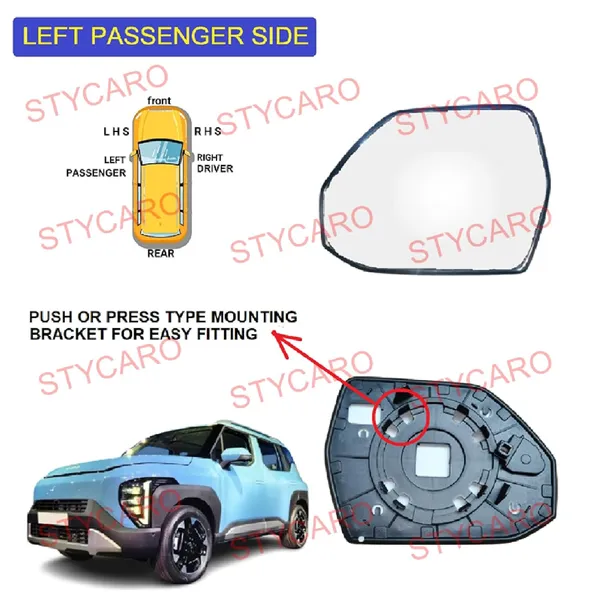 Kia_Syros_Orvm_Left_Passenger_Side_Mirror_Glass_With_Sub_Plate