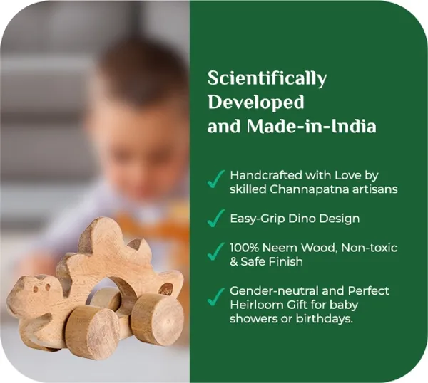 WiggleSpike™_Premium_Neem_Wood_Wigglespike_Dino_Teether_Toy_For_Babies