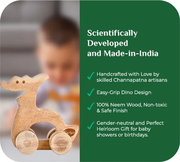 ParaPal™_Premium_Neem_Wood_Parapal_Dino_Teether_Toy_For_Babies