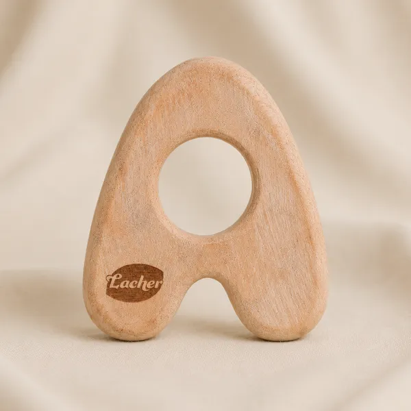 AlphaChew™_Premium_Neem_Wood_Alphabet_A_Teether_For_Babies
