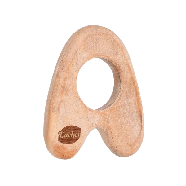 AlphaChew™_Premium_Neem_Wood_Alphabet_A_Teether_For_Babies