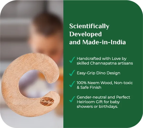 ChewsyC™_Premium_Neem_Wood_Alphabet_C_Teether_For_Babies