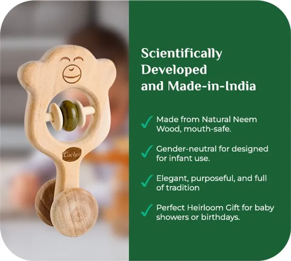 ChimeChimp™_Premium_Neem_Wood_Chimp_Face_Rattle_And_Massager_For_Babies