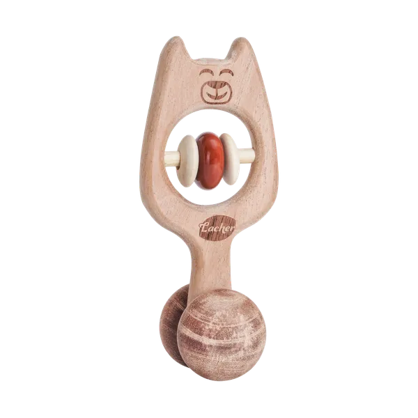 PawPal™_Premium_Neem_Wood_Dog_Face_Rattle_And_Massager_For_Babies