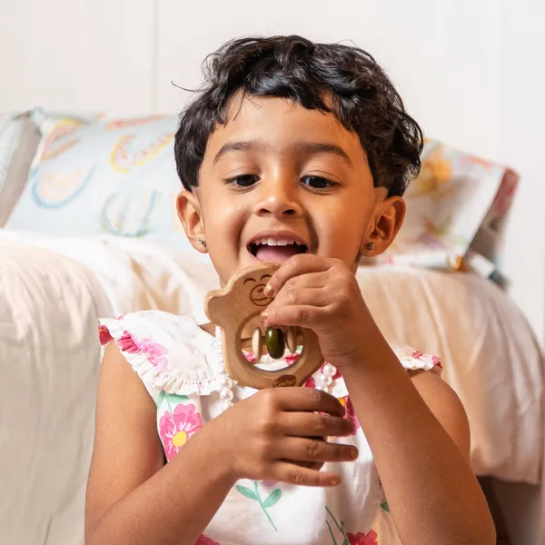 ChimeChimp™_Premium_Neem_Wood_Chimp_Face_Rattle_And_Massager_For_Babies