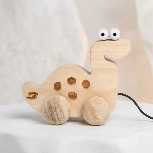 BrontoBuddy™_Oak_Wood_Pull_Along_Brontosaurus_Dino_Toy_For_Babies