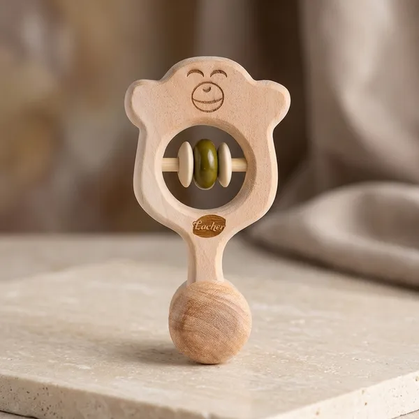 ChimeChimp™_Premium_Neem_Wood_Chimp_Face_Rattle_And_Massager_For_Babies