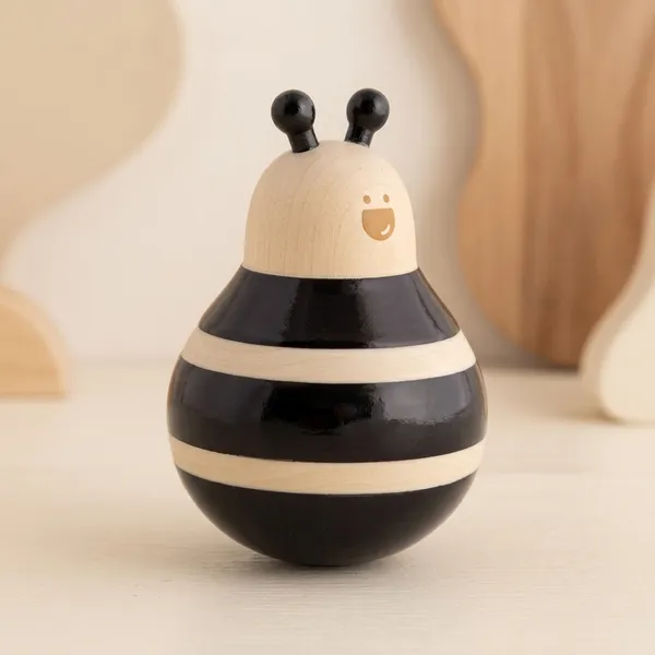 BuzzleBee™_Ivory_Wood_Balancing_Wobbler_Toy_For_Babies
