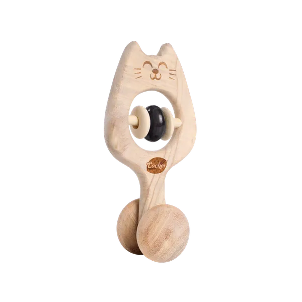 MeowMelo™_Premium_Neem_Wood_Cat_Face_Rattle_And_Massager_For_Babies