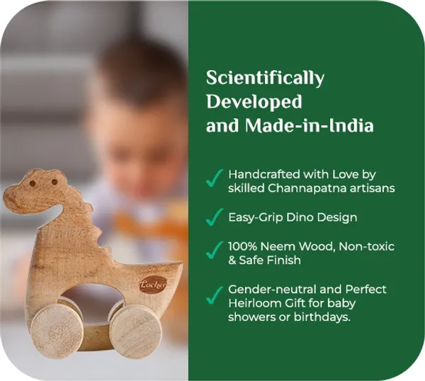 NibbleSaur™_Premium_Neem_Wood_Nibblesaur_Dino_Teether_Toy_For_Babies