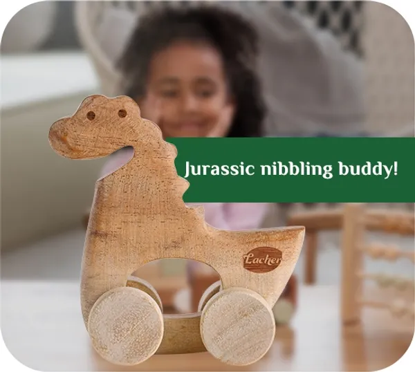 NibbleSaur™_Premium_Neem_Wood_Nibblesaur_Dino_Teether_Toy_For_Babies