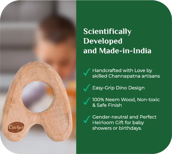 AlphaChew™_Premium_Neem_Wood_Alphabet_A_Teether_For_Babies