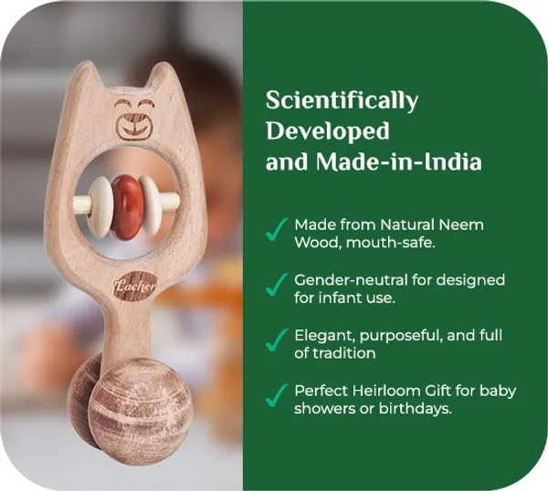 PawPal™_Premium_Neem_Wood_Dog_Face_Rattle_And_Massager_For_Babies