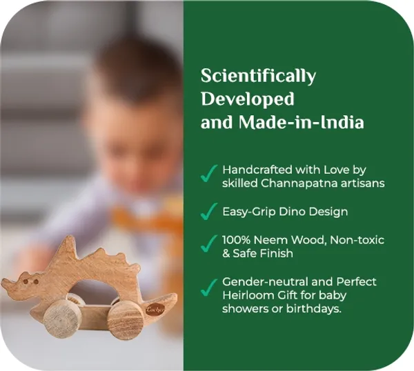 SteggiePop™_Premium_Neem_Wood_Steggiepop_Dino_Teether_Toy_For_Babies