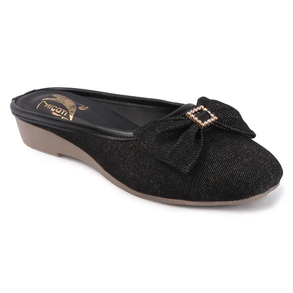 Black_And_Olive_Green_Textile_Bow_Detail_Wedge_Mules_And_Canvas_Floral_Mary_Jane_Platform_Shoes_For_Women