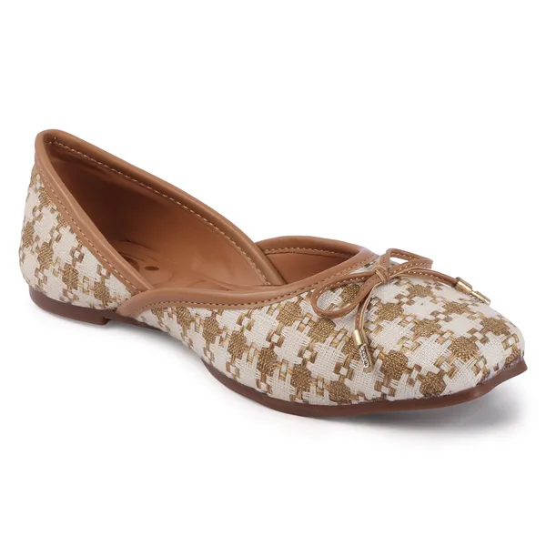 Beige_Synthetic_Patterned_Bow_Ballet_Flats_For_Women