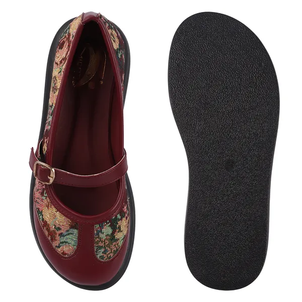 Burgundy_Floral_Textile_Mary_Jane_Platform_Shoes_For_Women