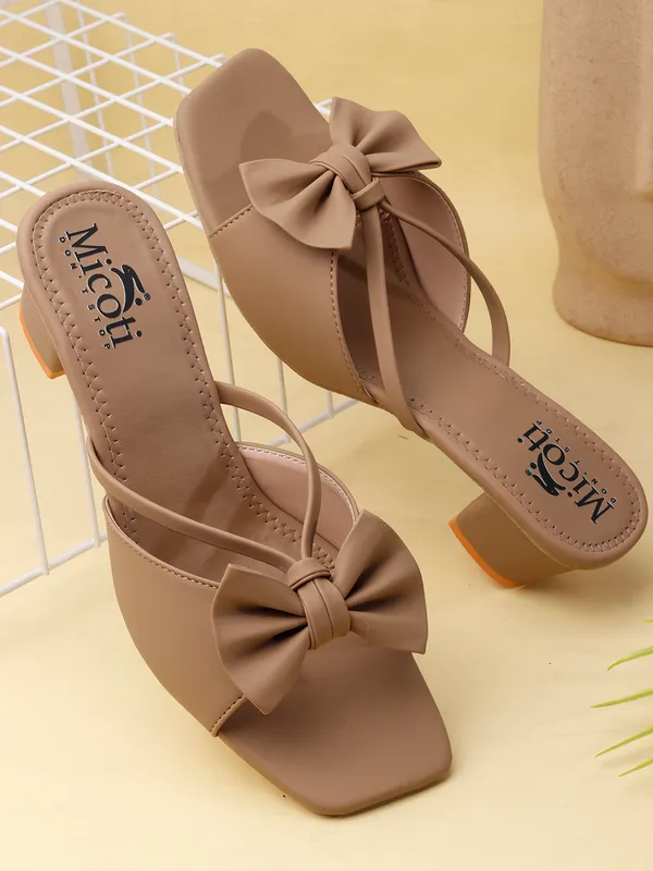 Beige_Synthetic_Bow_Detail_Block_Heel_Mules_For_Women
