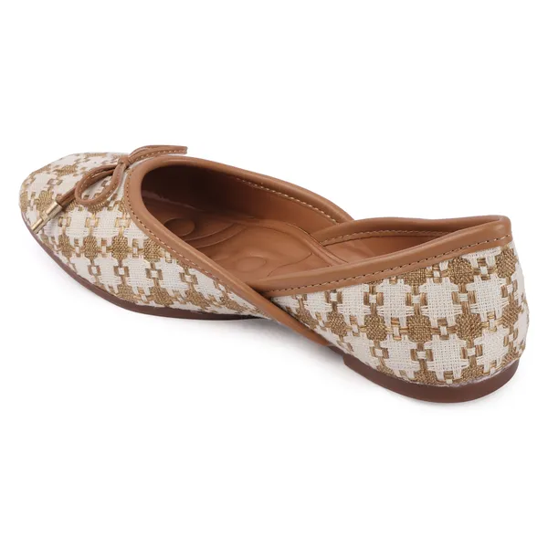 Beige_Synthetic_Patterned_Bow_Ballet_Flats_For_Women