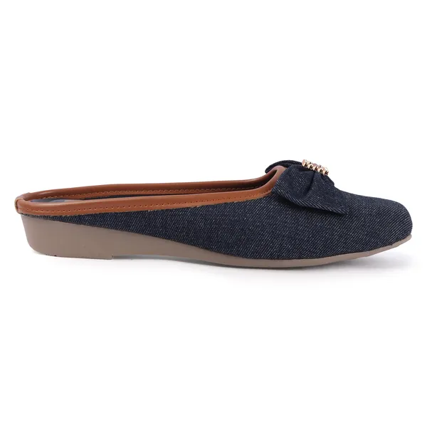 Navy_Denim_Bow_Detail_Wedge_Mules_For_Women
