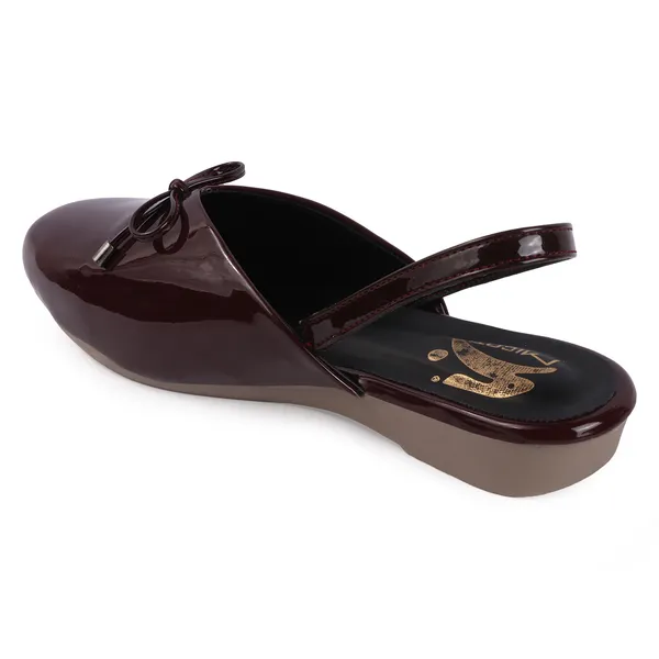 Maroon_Synthetic_Glossy_Bow_Slingback_Wedge_Flats_For_Women