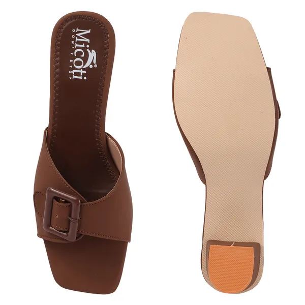 Brown_Synthetic_Buckle_Strap_Heeled_Mules_For_Women