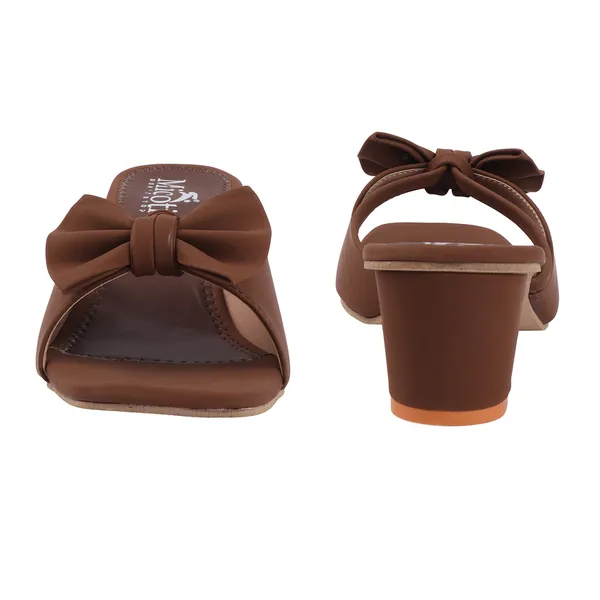 Brown_Synthetic_Bow_Detail_Open_Toe_Block_Heel_Mules_For_Women