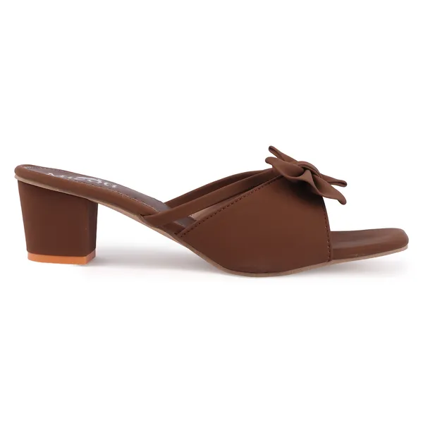 Brown_Synthetic_Bow_Detail_Open_Toe_Block_Heel_Mules_For_Women