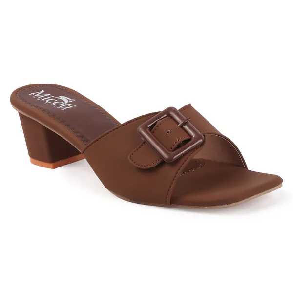 Brown_Synthetic_Buckle_Strap_Heeled_Mules_For_Women