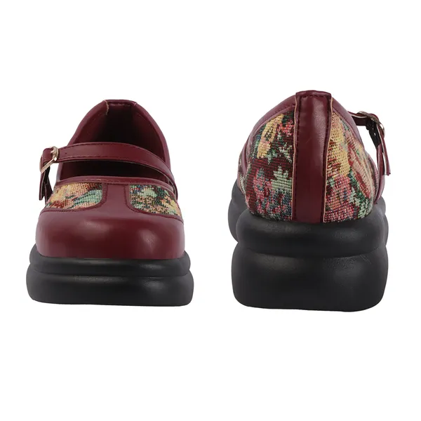 Burgundy_Floral_Textile_Mary_Jane_Platform_Shoes_For_Women