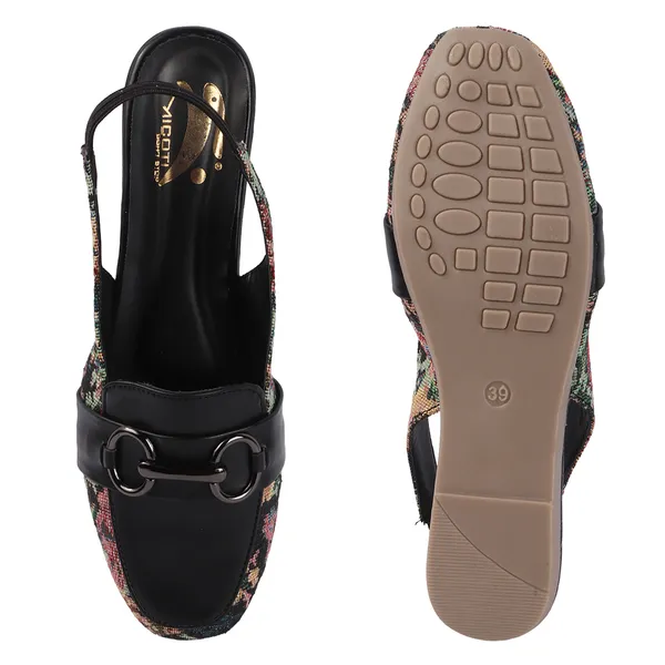 Black_Floral_Pvc_Synthetic_Slingback_Wedge_Loafers_For_Women